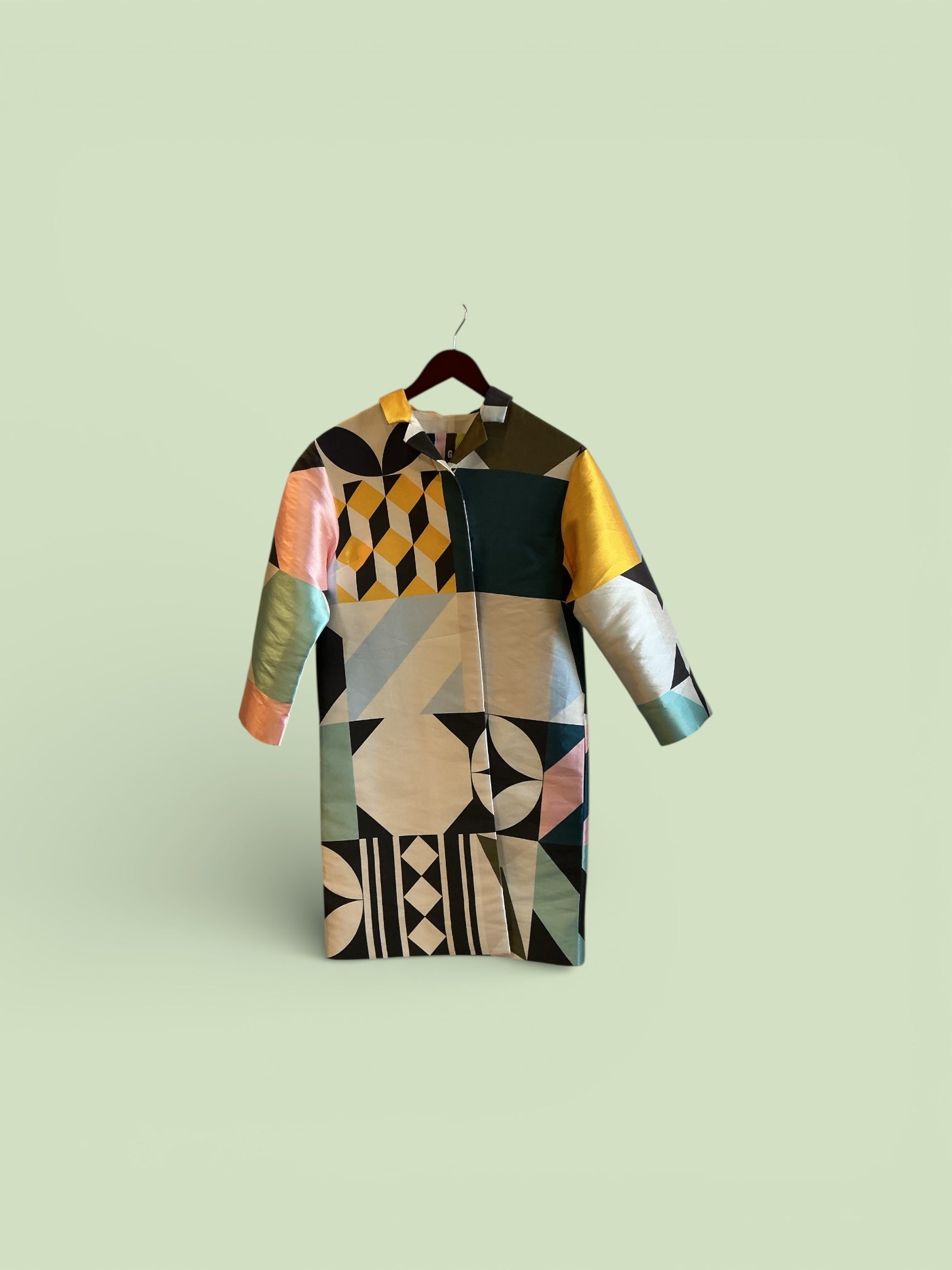 COAT SILK GEOMETRIC MSG