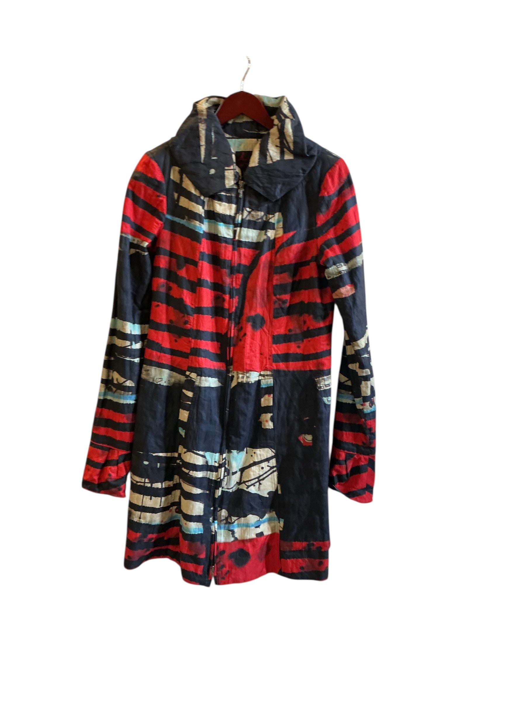 ADVENTURE ABSTRACT COAT BLUE RED